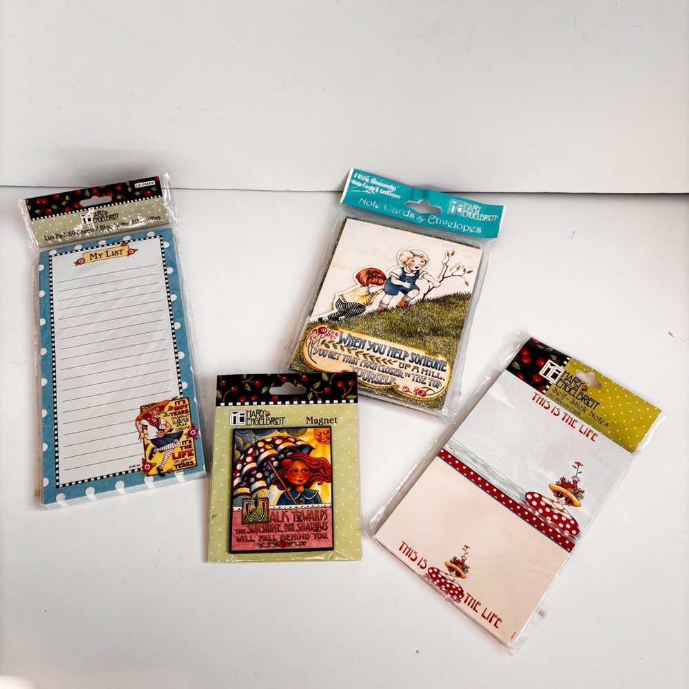 Mary Engelbreit Stationery‎ Lot List Pad Note Cards Sticky Notes Magnet New